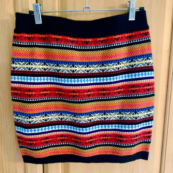 AQUA Fair Isle Cashmere Skirt XS - Picture 2 of 4